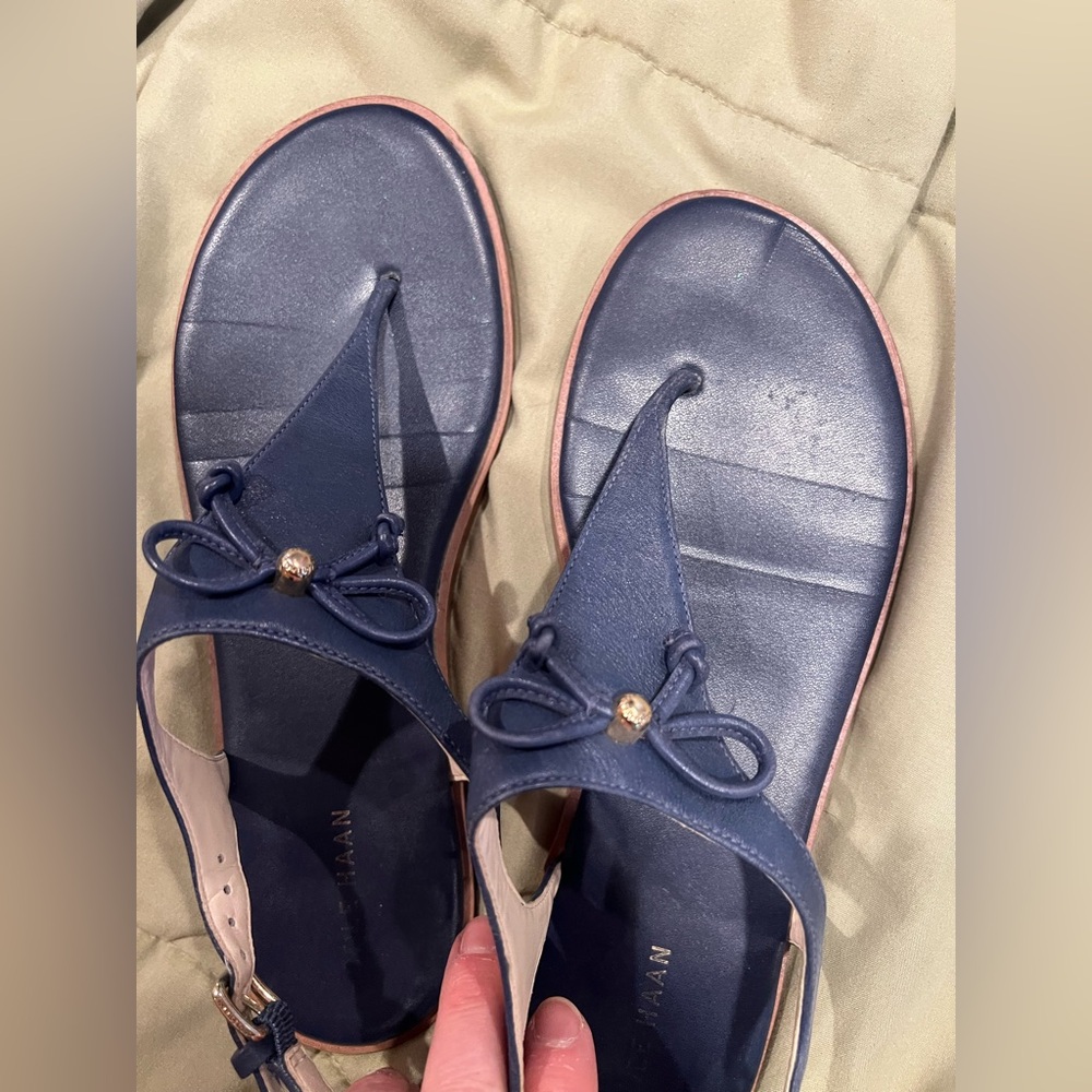 Cole Haan Navy and White Sandals
